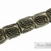 Karen Hill Tribe Silver 4-Petal Flower Tube Bead : E23-014